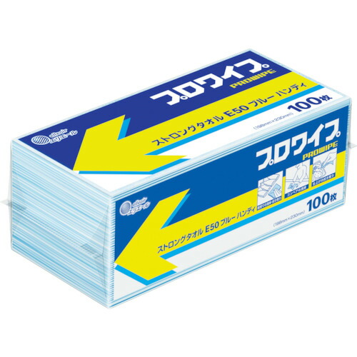 エリ叫びごえ プロワイプストロングタオルＥ５０ 青色ハンデ １００枚×２５風呂敷き包み入 (115-0106) (703496)