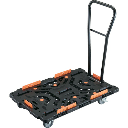 （直送品 代引不可）ＴＲＵＳＣＯ 継ぎ合わせる式脂製平台車 ビートル ９００Ｘ６００ 自在５輪 内２輪ストッパー付 脱着式手持ち部分付 コボレ打ち切り書き割り付 (235-8985) (BT900KJ5S2HE100)