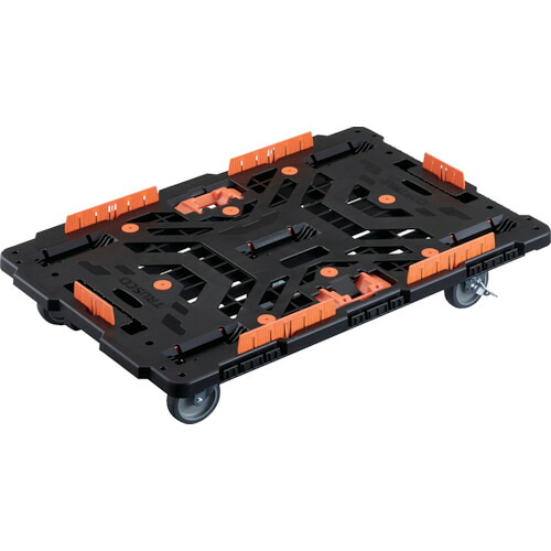 ＴＲＵＳＣＯ 繋ぎ合わせる式脂製平台車 ビートル ９００Ｘ６００ 自在５輪 内２輪ストッパー付 コボレ打ちきり書き割り とめたろう付 (236-0505) (BT900KJ5S2E100T)