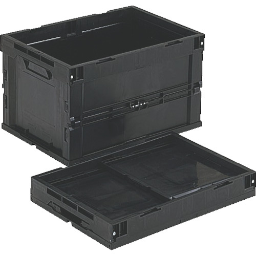 ＴＲＵＳＣＯ　オリコン　導電性折り畳みコンテナ　５０Ｌ　黒 (819-1373) (CRS50EA)