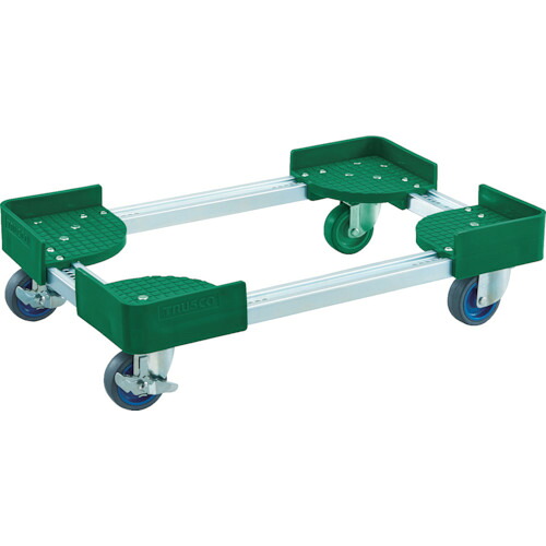 ＴＲＵＳＣＯ　伸縮式コンテナ台車　内寸４００－５００Ｘ４００－５００　ＡＣ　ストッパー付 (854-9222) (FCD4040ALGS)