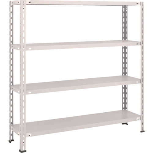 ＴＲＵＳＣＯ　スチールラック　軽量棚　中棚ボルトレス型１２００Ｘ３００Ｘ１２００　４段　ネオグレー (503-5201) (L44V14)