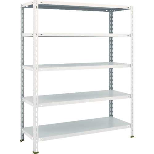 ＴＲＵＳＣＯ　スチールラック　軽量棚　中棚ボルトレス型１２００Ｘ４５０Ｘ１５００　５段　ネオグレー (502-5419) (L54X15)