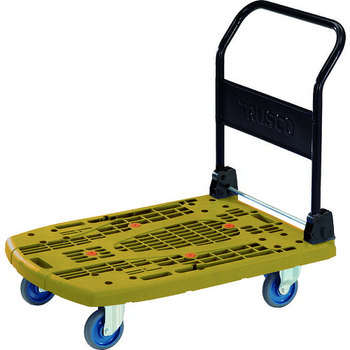 【製造業者直送 代引不可】ＴＲＵＳＣＯ 脂手押し車 カルティオビッグ 折畳 ９００Ｘ６００ ストッパー付 オリーブ (436-9963) (MPK906OGS)