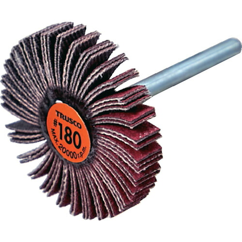 ＴＲＵＳＣＯ　セラミックフラップホイール　軸径３ｍｍ　＃１８０　外径３０×幅５×軸長３０　（１０個入） (588-2112) (TCF3005CE180)