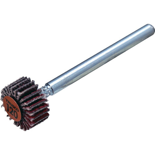 ＴＲＵＳＣＯ　セラミックフラップホイール　軸径３ｍｍ　＃１２０　外径１０×幅５×軸長３０　（１０個入） (588-2114) (TCF1005CE120)