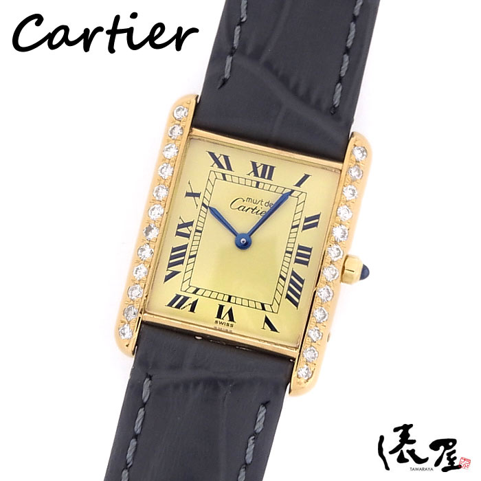 楽天市場 ダイヤベゼル カルティエ マストタンク Lm コンプリート済み 腕時計 時計 メンズ レディース ゴールド クォーツ ベルト交換無料 俵屋 楽天市場店