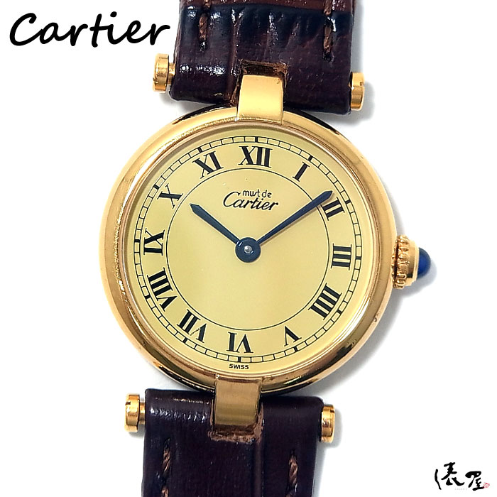 Cartier カルティエ 腕時計 マストヴァンドーム ワインベルト　美品 カルティエ マストヴァンドーム ワインレッド レディース 美品