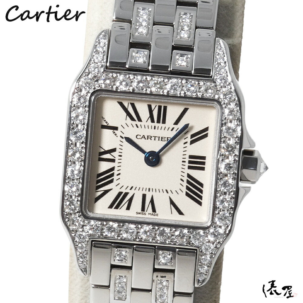 【ダイヤブレス】 カルティエ サントスドゥモワゼル 【極美品】レディース 腕時計 SS 【送料無料】 Cartier Santos Demoiselle 時計 中古｜TAWARAYA GINZA 店