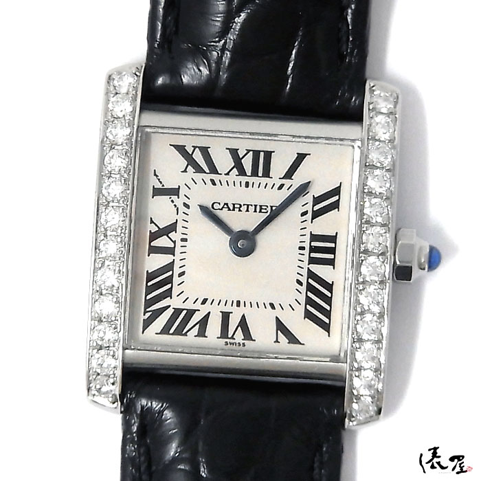 【ダイヤベゼル】 カルティエ タンクフランセーズ SM レディース ウオッチ 【貨物輸送無料】 Cartier Tank francaise 時辰儀 中古