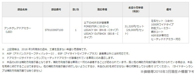 Stst100 スバル完全 アンチグレア車のドア銀鏡 Led Asp Esp Srvdフィット 棚卸資産少しの 売砕片の実例はご宥恕ください Subaru純正部品 レガシィ B4 Bn Outback Bs 役割 Cannes Encheres Com