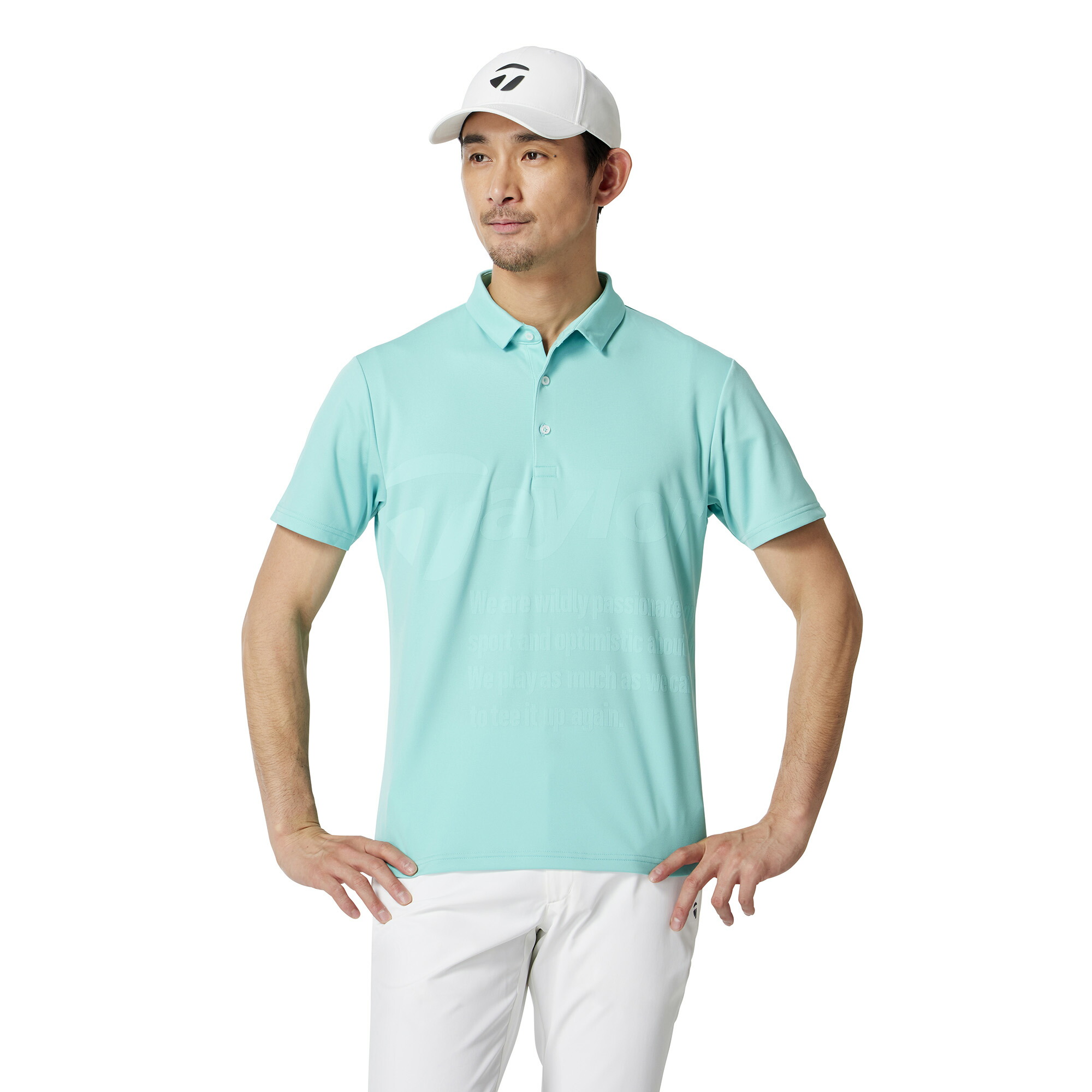 【新品】冷感素材　テーラーメイド　ゴルフ　ポロシャツ　半袖　ブルー　L TaylorMade テーラーメイド 半袖ポロシャツ ブルー×ネイビー 織