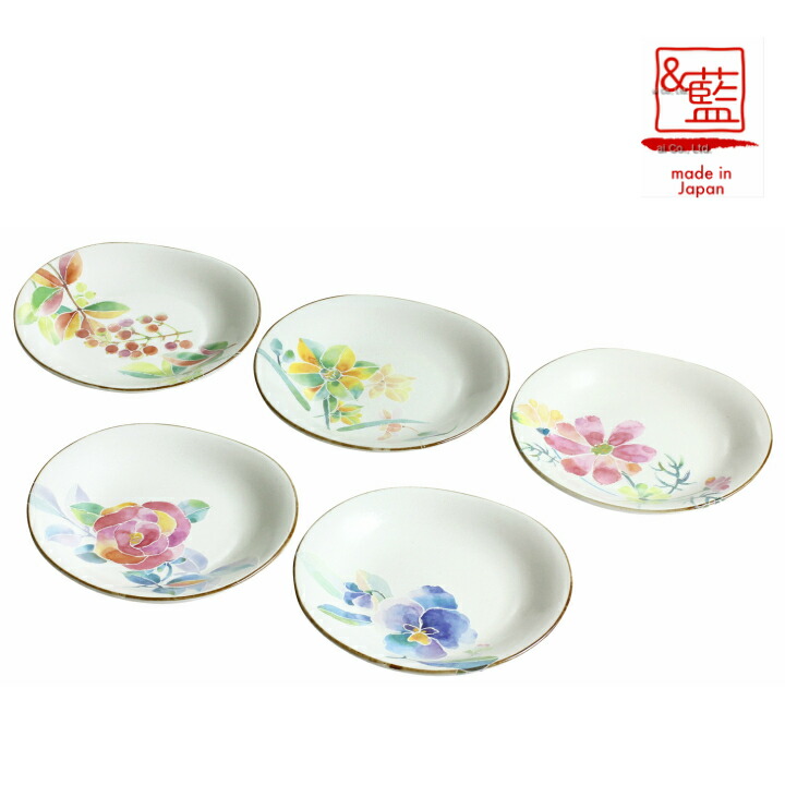 花柄食器セット 5カップ 5プレート a02529r.jpg