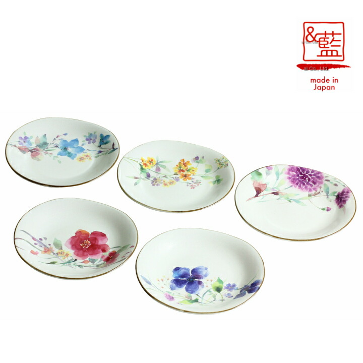 美濃焼き 陶器製花柄茶器と食器セット(大皿x2 小皿x5) 美濃焼き 陶器製花柄茶器と食器セット(大皿x2 小皿x5)