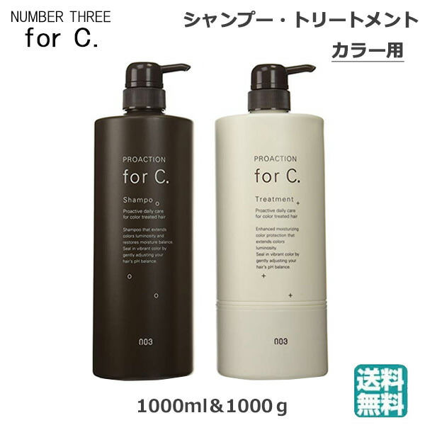 (セット)ナンバースリー プロアクションフォーシー シャンプー 1000ml＆トリートメント 1000g　（送料無料）