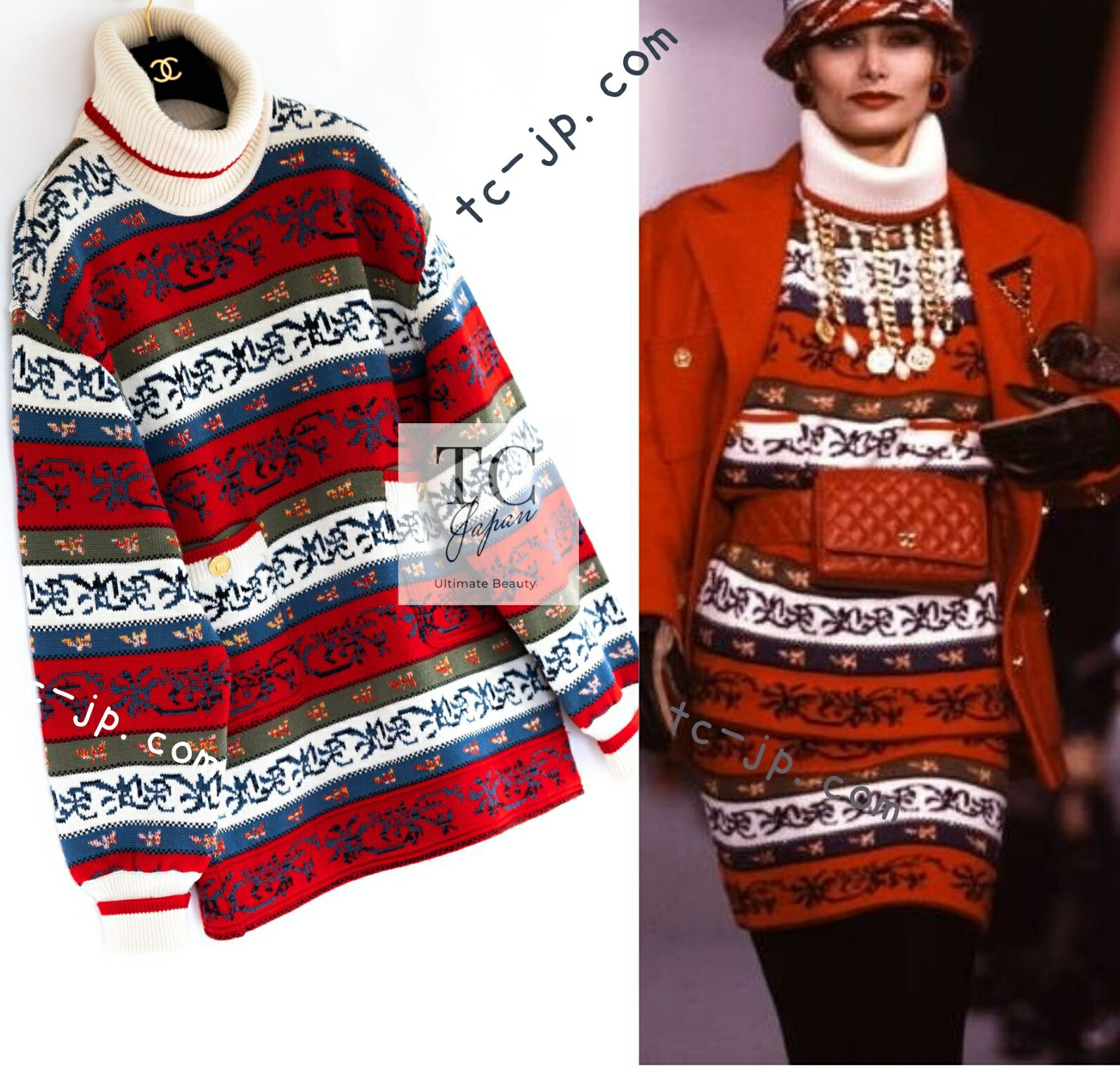 楽天市場】極美品 CHANEL シャネル ニット セーター カシミヤ パール