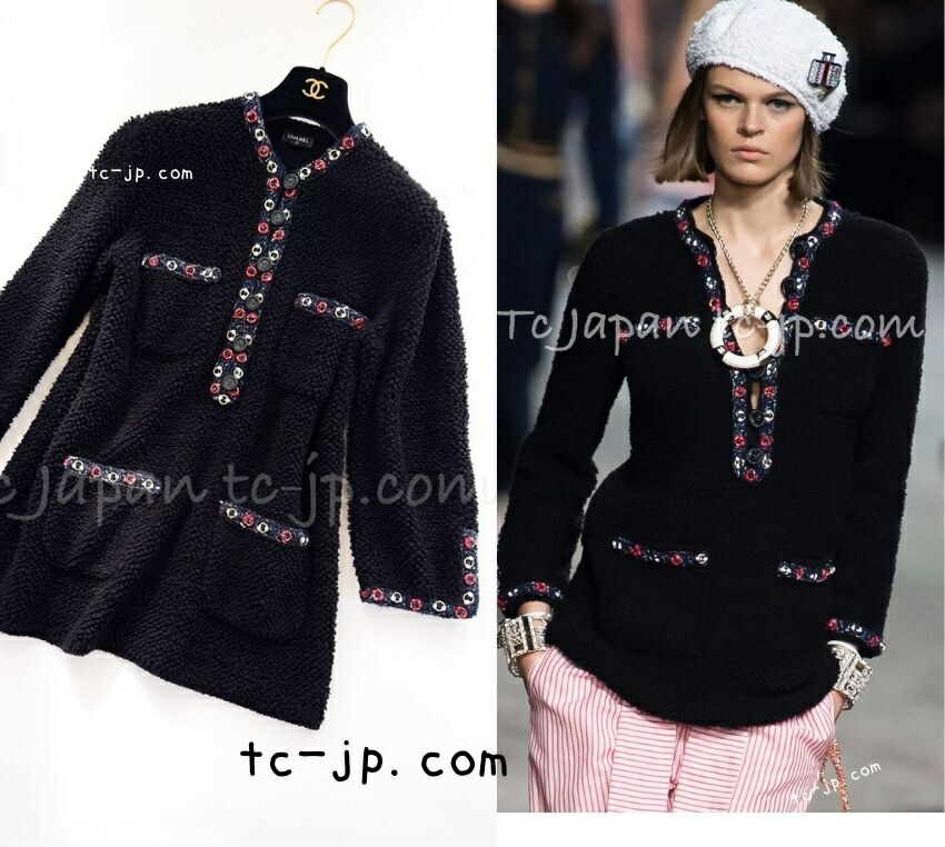 極美品！CHANEL シャネル アームウォーマー ニット チェック柄 CCロゴ入 極美品 CHANEL シャネル ニット セーター ココマーク クロップド