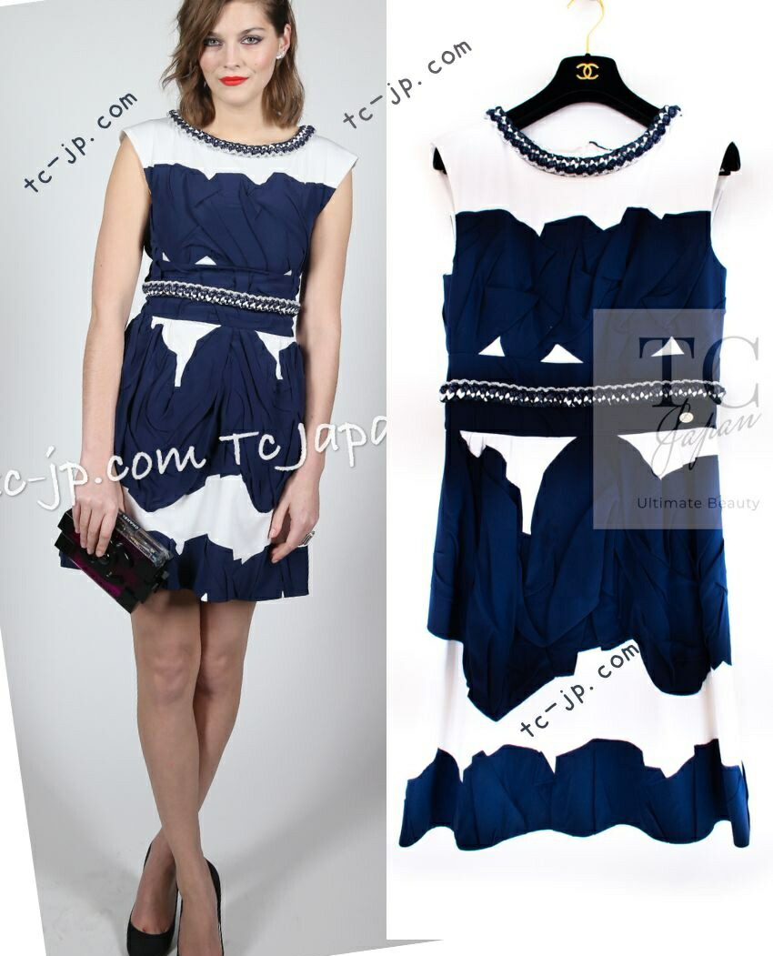 楽天市場】[中古] シャネル ワンピース CHANEL 60万 ブラック ホワイト