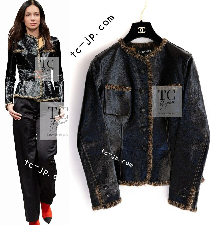 CHANEL シルバーグレイ レザージャケット imgrc0128669196.jpg