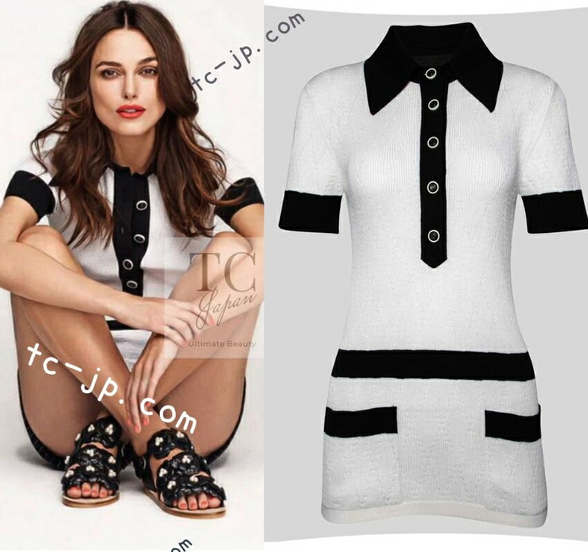 シャネル　シルクポロシャツ 中古・古着通販】CHANEL (シャネル) ニットポロシャツ ブラック