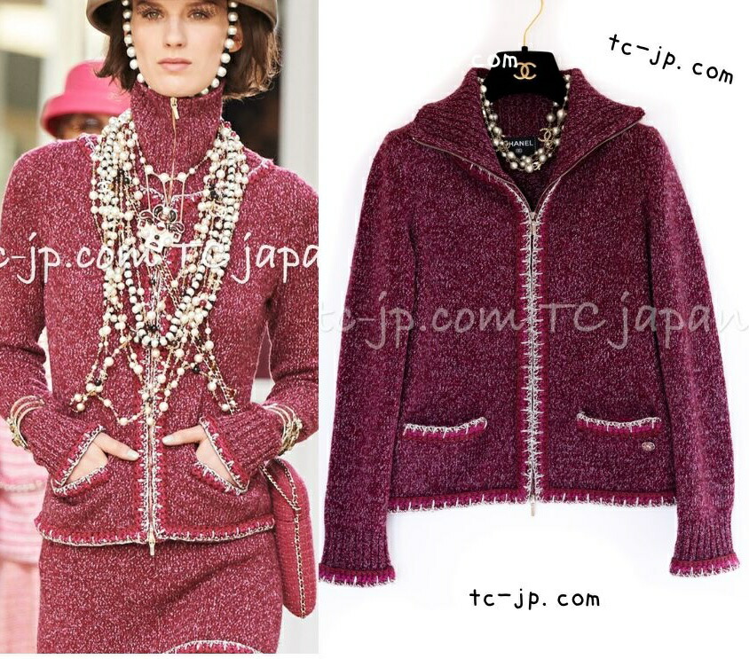 CHANEL シャネル 38 カシミヤ シルク　ニット　カーディガン　ボルドー 楽天市場】[中古] シャネル カーディガン CHANEL 74万 ブルー