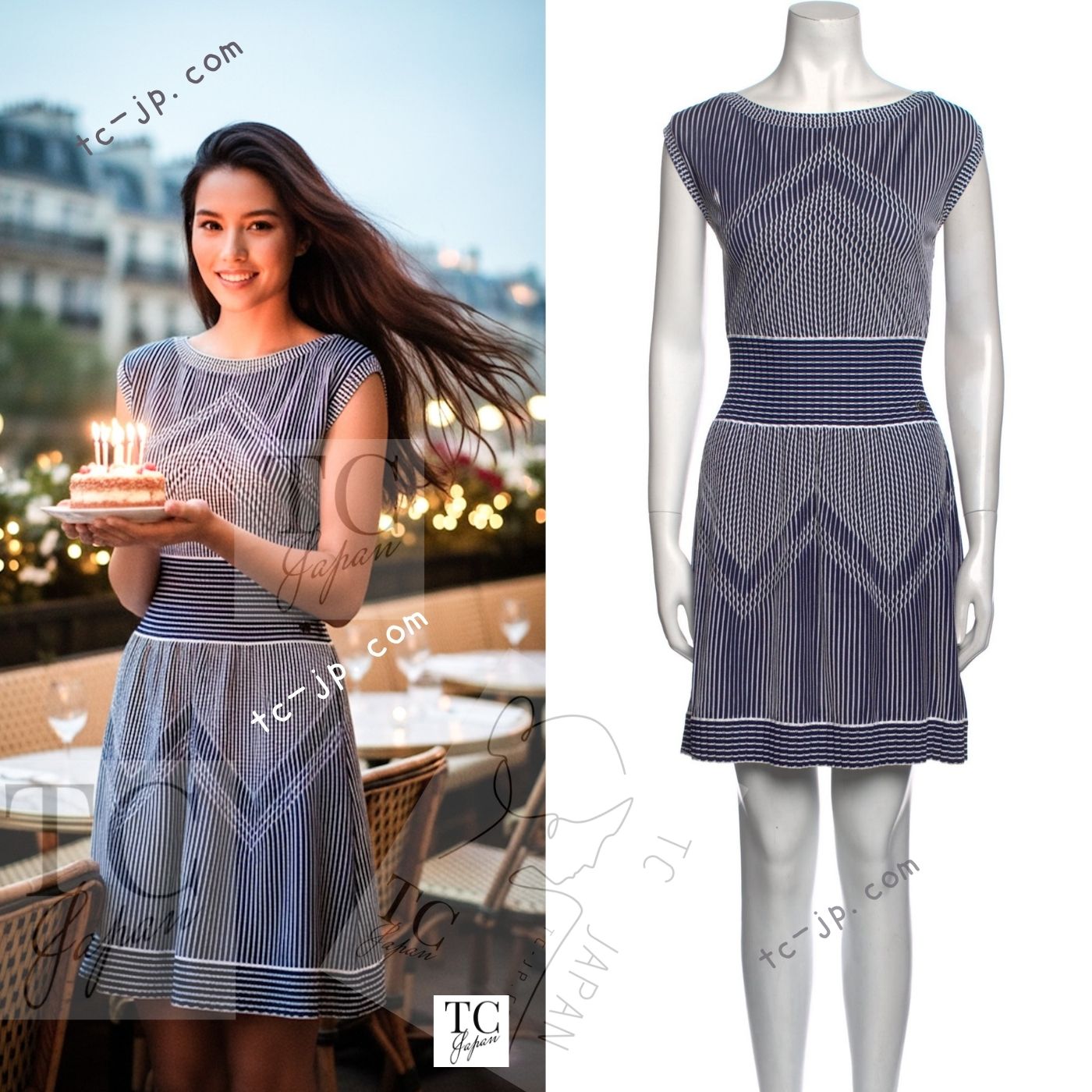 楽天市場】[中古] シャネル ワンピース CHANEL アイボリー ゴールド