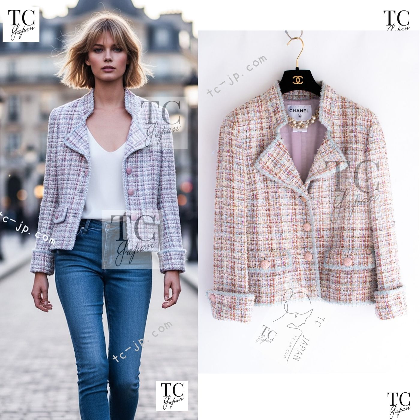[中古] シャネル ジャケット CHANEL ローズガーデン ルサージュ ピンク カメリアボタン カール・ラガーフェルド 82万 貴重 超美品 36 38｜TC-Japan 店