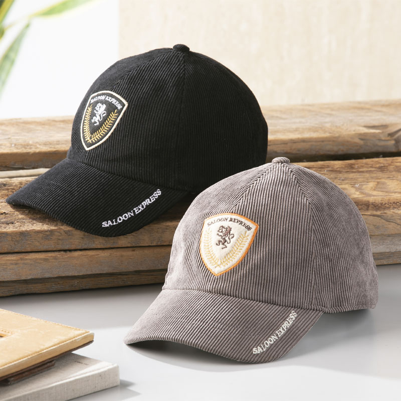 シニアファッション メンズ 80代 70代 60代 90代 秋冬 帽子 コーデュロイ ロゴワッペン キャップ ２色組 おじいちゃん 服 プレゼント 紳士服 男性 祖父 お年寄り 老人 高齢者 ギフト