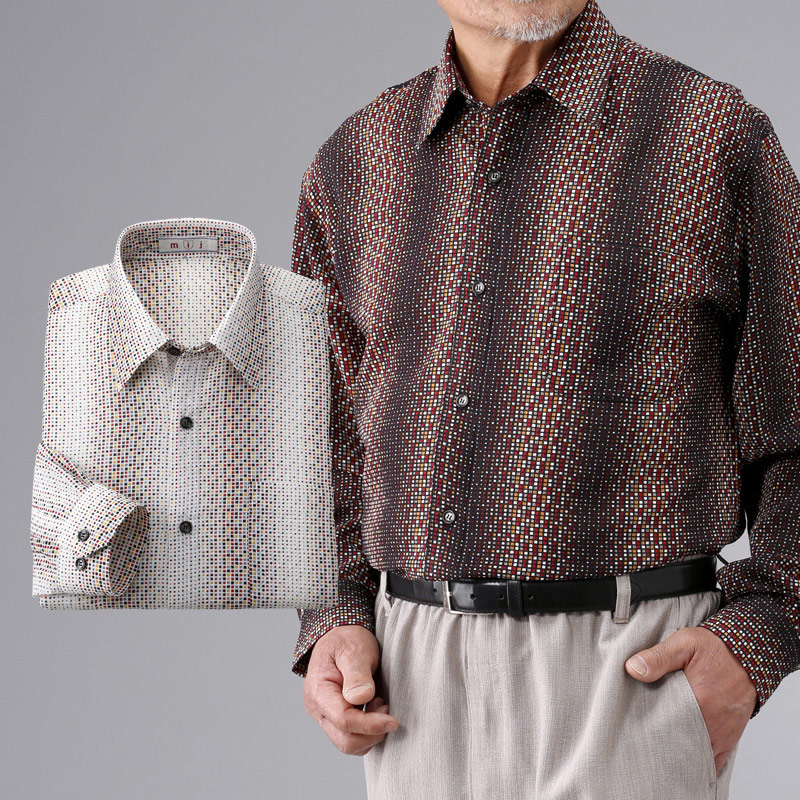 楽天市場 シニアファッション メンズ かすり調 長袖 シャツ ２色組 セット シニアファッション 70代 80代 60代 ファッション 春 夏 紳士 メンズ おじいちゃん 服 お年寄り 高齢者 プレゼント 敬老の日 プレゼント ギフト 実用的 ココわく シニアファッション