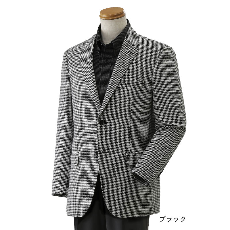 楽天市場 父の日プレゼント 服 シニアファッション メンズ 80代 70代 60代 90代 秋冬 千鳥柄 テーラードジャケット ブラック おじいちゃん 服 プレゼント 紳士服 男性 祖父 お年寄り 老人 高齢者 実用的 ギフト ｔｃマート シニアファッション