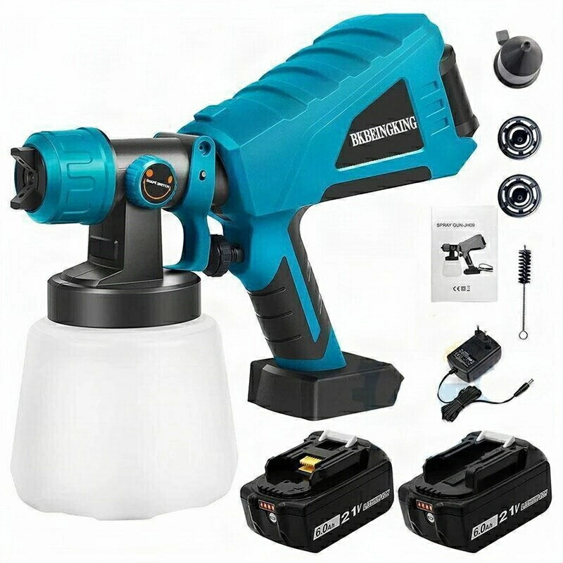 スプレーガン 電動 マキタ 充電器 急速充電器 18Vバッテリー互換対応 塗装ガン 塗料 パワースプレー 互換製品 ノズル4幅調整能 別売 18ボルト 14.4ボルト