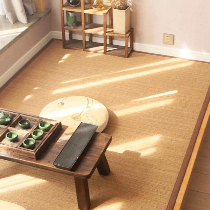 竹編み カーペット 畳マット ござ ゴザ 和風 上敷き ラグ 夏用 冷感 放熱 防カビ コンパクト 収納便利 滑り止め加工 お昼寝 汚れに強い 清潔簡単 傷防止 丈夫 和室 茶室 書斎 ナチュラル 5