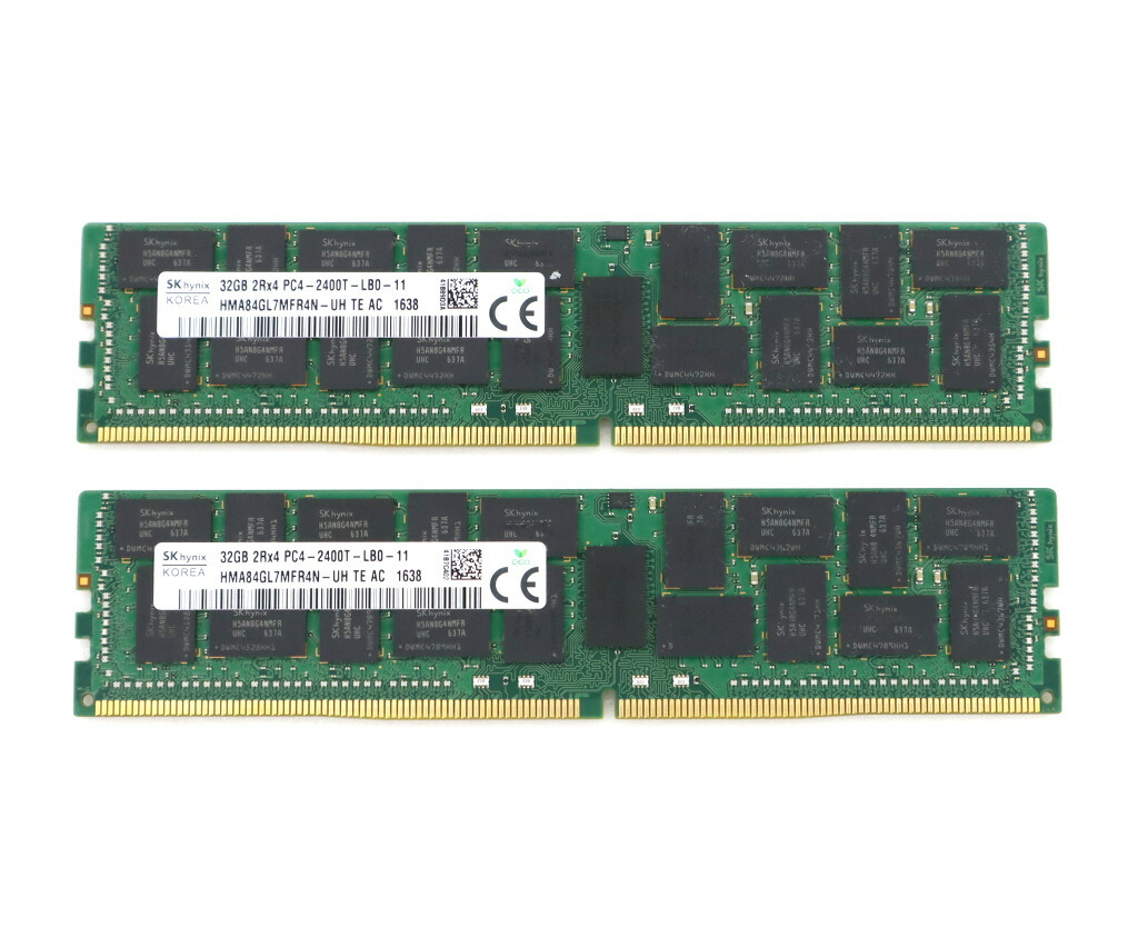 PC4-2666V-RB2-12 (32GB×2枚セット)サーバー用 楽天市場】SK hynix 32GBx2枚セット64GB分 PC4-2666V-RB2-12