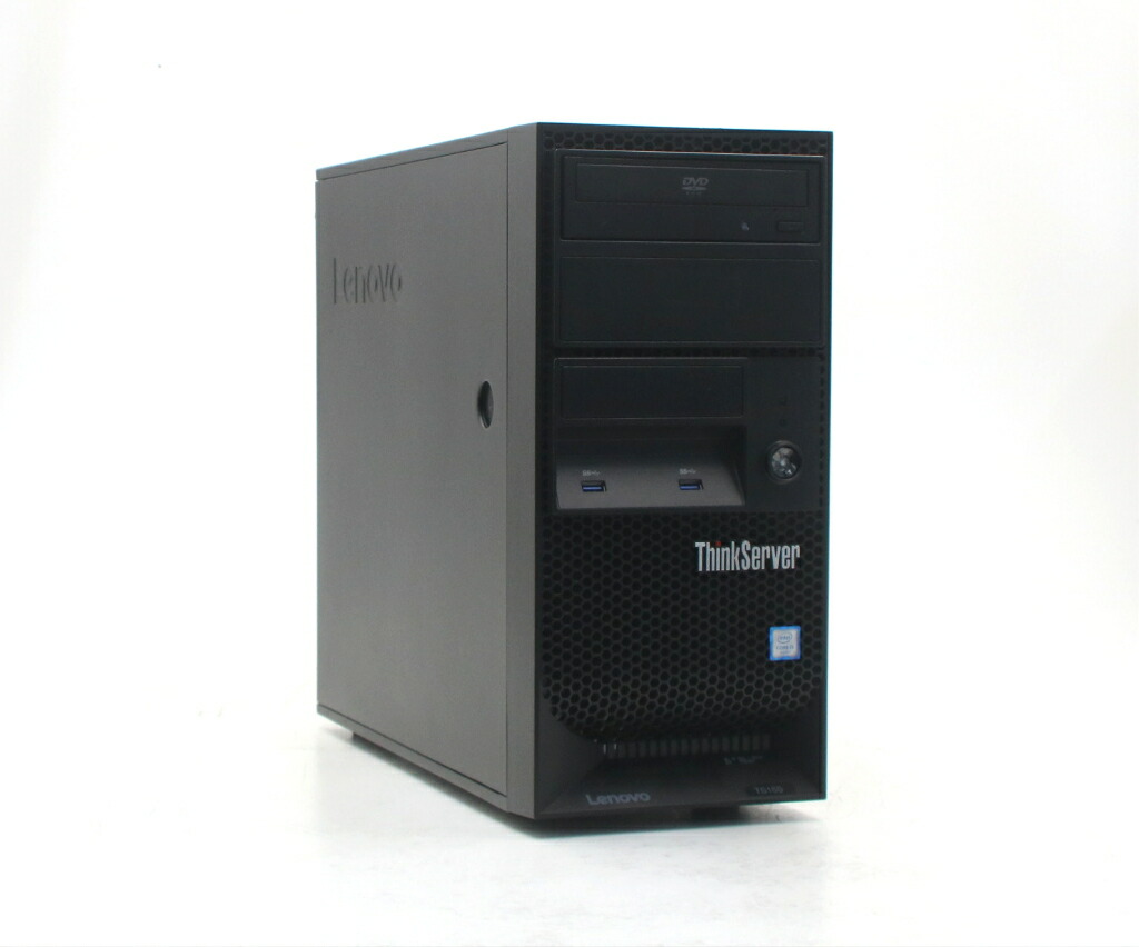 Lenovo ThinkServer TS150 Core i3-7100 3.9GHz 8GB 500GBx2台(SATA3.5インチ/RAID1構成) DVD-ROM 【中古】【20260325】