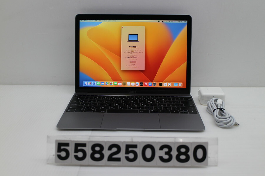 Apple MacBook Retina 12in 2017 A1534 スペースグレイ Core m3 7Y32 1.2GHz/8GB/256GB/12W/WQXGA(2304x1440) 画面キズあり【中古】【20260107】