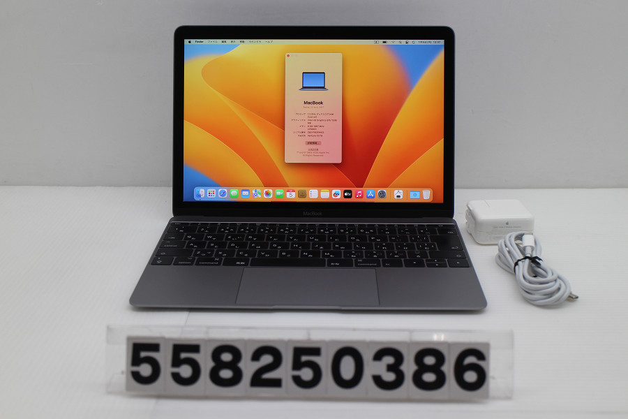 Apple MacBook Retina 12in 2017 A1534 スペースグレイ Core m3 7Y32 1.2GHz/8GB/256GB/12W/WQXGA(2304x1440) 画面キズあり【中古】【20260107】