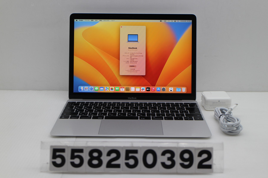 Apple MacBook Retina 12in 2017 A1534 シルバー Core m3 7Y32 1.2GHz/8GB/256GB/12W/WQXGA(2304x1440) 画面キズあり【中古】【20260107】