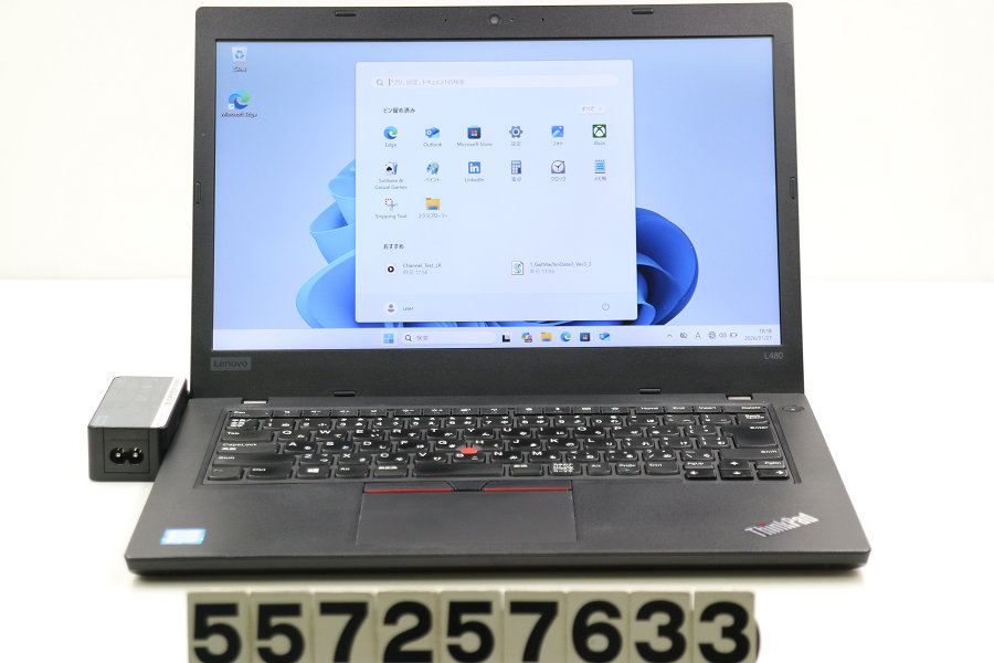 Lenovo ThinkPad L480 Core i5 8250U 1.6GHz/8GB/512GB(SSD)/14W/FHD(1920x1080)/Win11 外装凹みあり【中古】【20260130】
