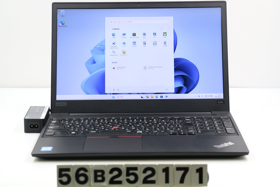 Lenovo ThinkPad E580 Core i5 8250U 1.6GHz/8GB/256GB(SSD)/15.6W/FHD(1920x1080)/Win11【中古】【20260226】