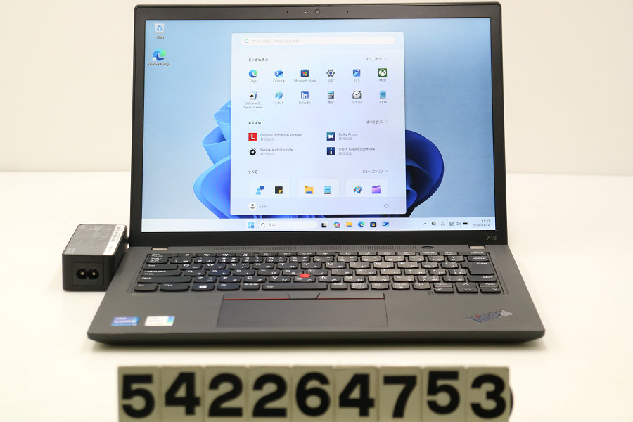 【ジャンク品】Lenovo ThinkPad X13 Gen2 Core i7 1165G7 2.8GHz/16GB/128GB(SSD)/13.3W/WUXGA(1920x1200)/Win11【中古】【20260318】