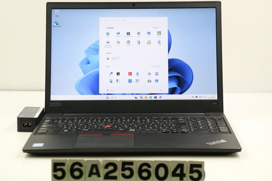 Lenovo ThinkPad E580 Core i5 8250U 1.6GHz/8GB/256GB(SSD)/15.6W/FHD(1920x1080)/Win11【中古】【20260415】