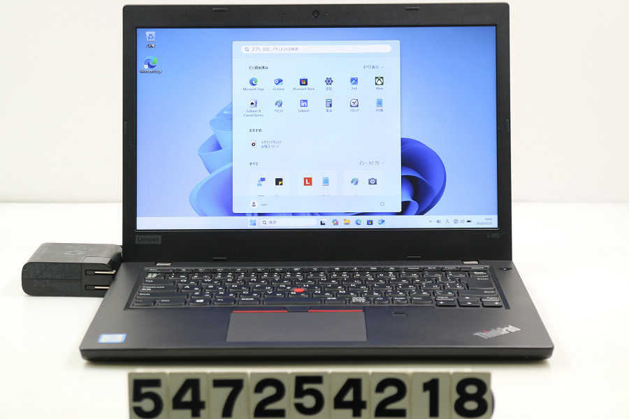 Lenovo ThinkPad L480 Core i5 8250U 1.6GHz/8GB/256GB(SSD)/14W/FWXGA(1366x768)/Win11【中古】【20260723】|TCEダイレクト店