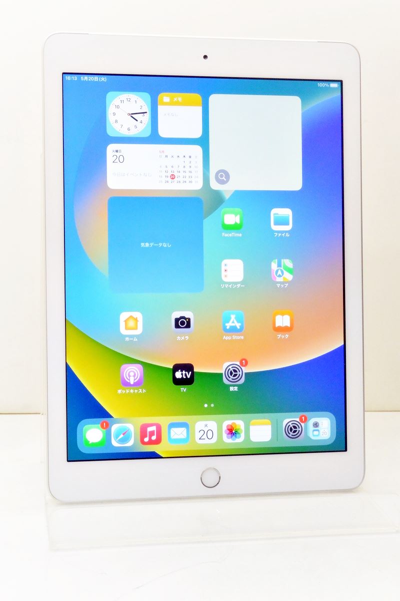 白ROM SIM無償性 docomo SIM鍵を掛ける取り消す済 Apple iPad5 Wi-Fi+Cellular 32GB iPadOS16.7.14 しろがね色 MP1L2J/A すべり出し化済 【m029737】【中古】【K20260206】 スマートフォン・タブレット-タブレットPC本体