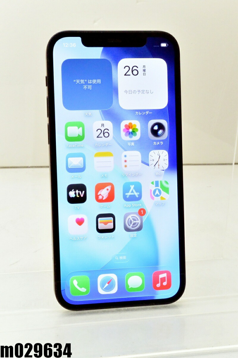 白ロム SIMフリー docomo SIMロック解除済 Apple iPhone12 64GB iOS26.2 ブラック MGHN3J/A 初期化済 【m029634】【中古】【K20260126】
