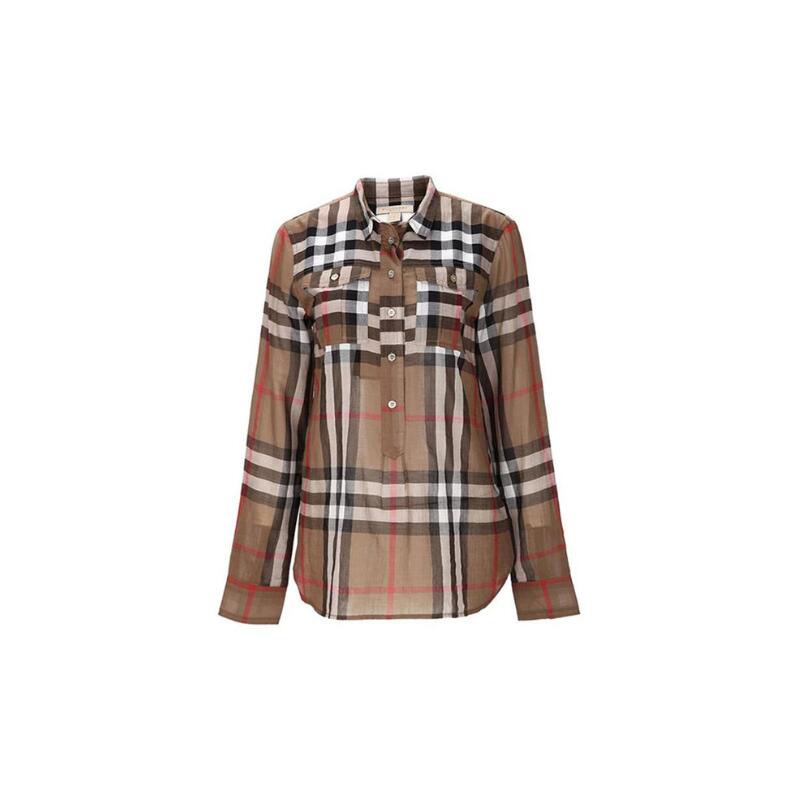 バーバリーBURBERRY レディース ダークブラウン シャツ 3933021 2530B DARK-TRE【並行輸入品】【新古品・未使用品】|TCONNECTオンラインストア
