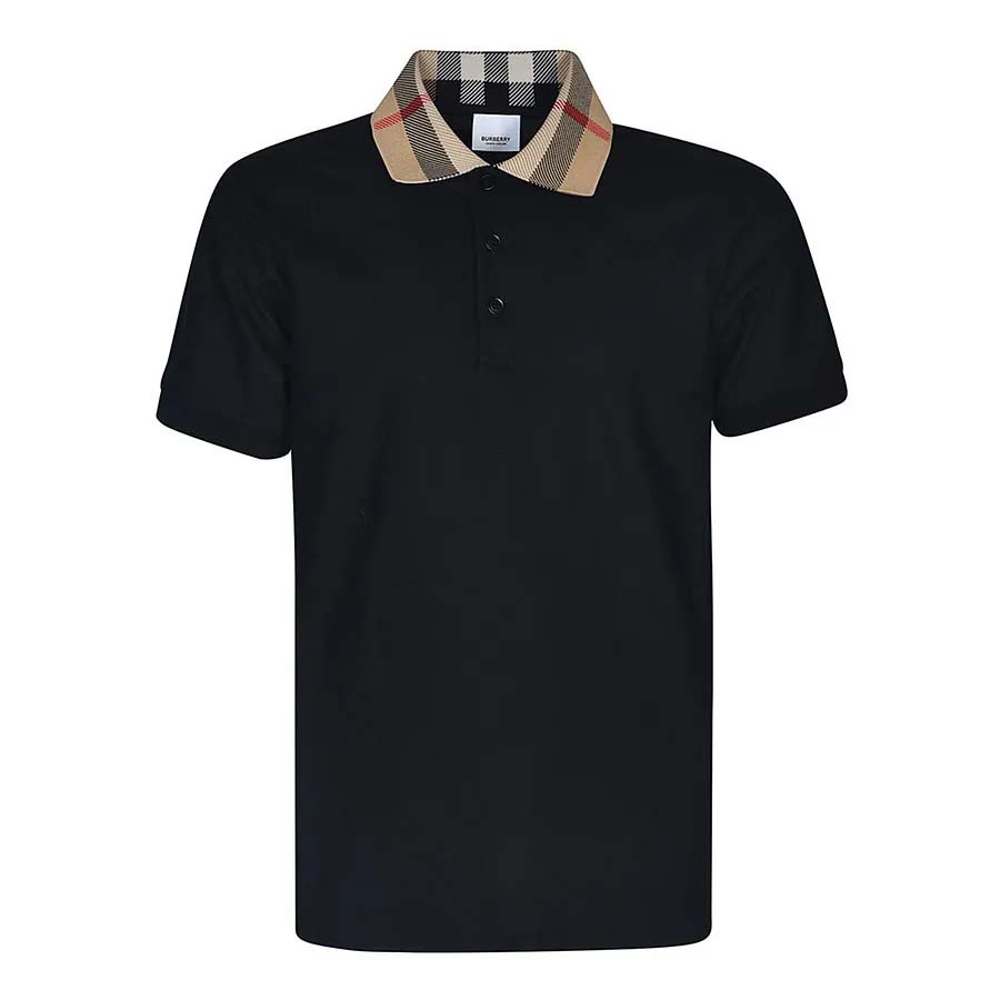 赤ちょうちんバリーBURBERRY MEN POLO SHIRT メンズ スポーツシャツ 8071620 A1189 BLACK【並行輸入品】【新古品・未当て嵌める品】