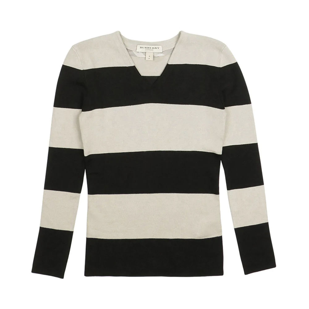 バーバリー BURBERRY ホースフェリー ニット コットン ブラック ホワイト ベージュ 8052414 レディース 中古 BURBERRY - バーバリー BURBERRY ホースフェリー ニット 衣料品
