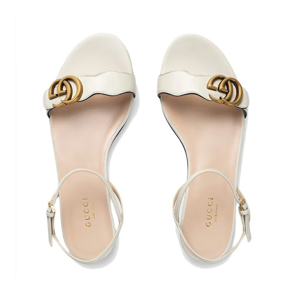 グッチ GUCCI レディース ダブルG なめし革サンダル \u0027白いこと\u0027 524631 A3N00 9022【並行輸入品】【新古品・未当て嵌める品】