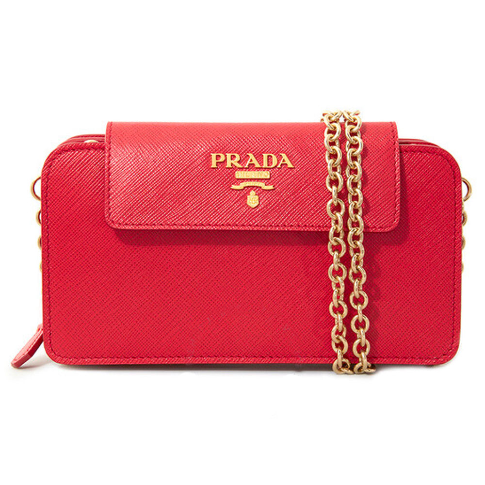 プラダ PRADA レディース サフィアーノ チェーン店 ショルダーバッグ 1ZH048 QWA FUOCO【並行輸入品】【新古品・未当て嵌める品】
