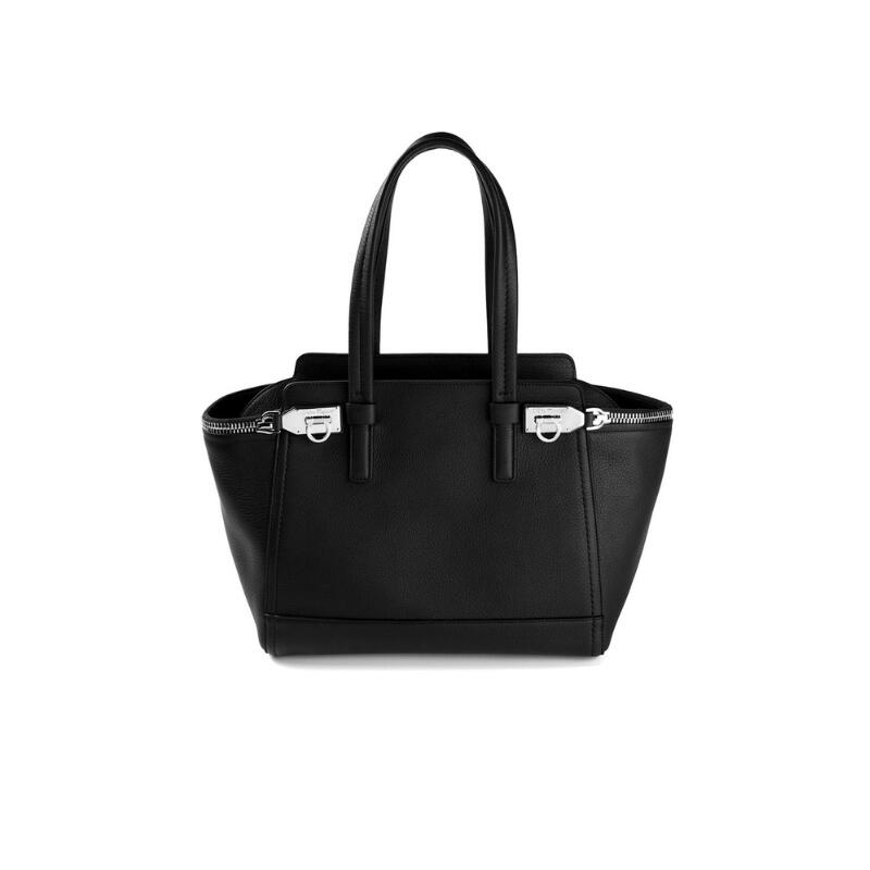 フェラガモ FERRAGAMO レディース ジップディテールトラペーズトートバッグ 21-E763 0584471 NERO【並行輸入品】【新古品・未当て嵌める品】